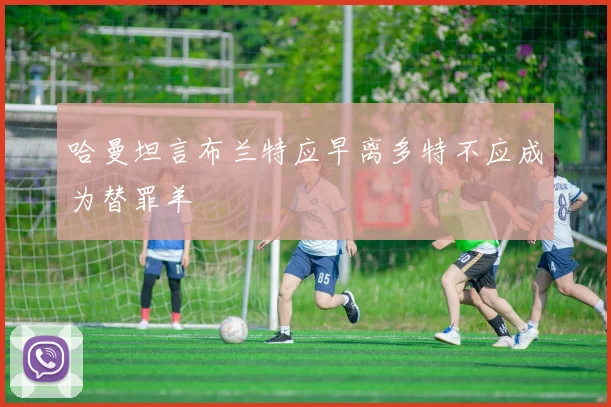 哈曼坦言布兰特应早离多特不应成为替罪羊